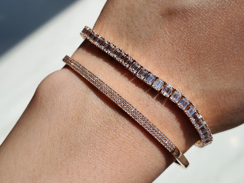 Rose Gold Pavé Set Bangle