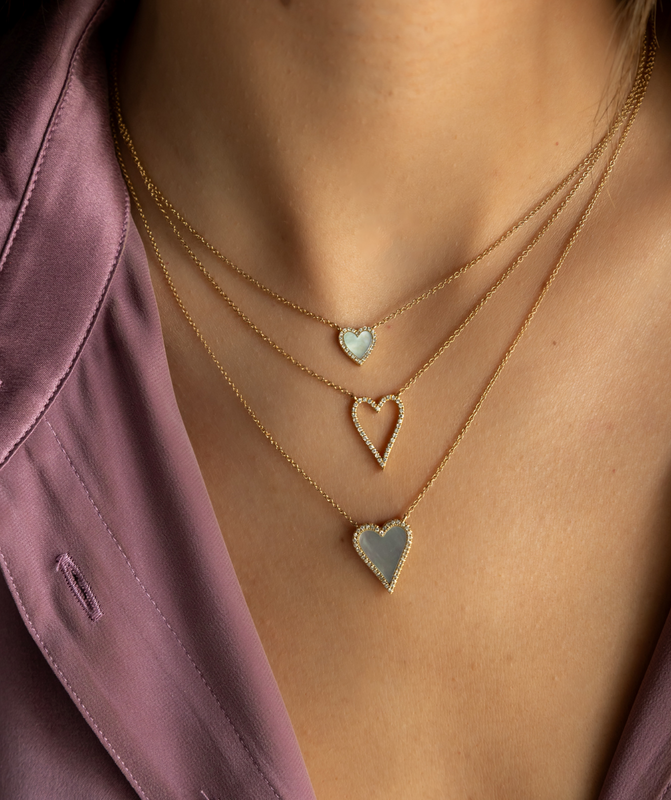 Open Heart Diamond Pendant