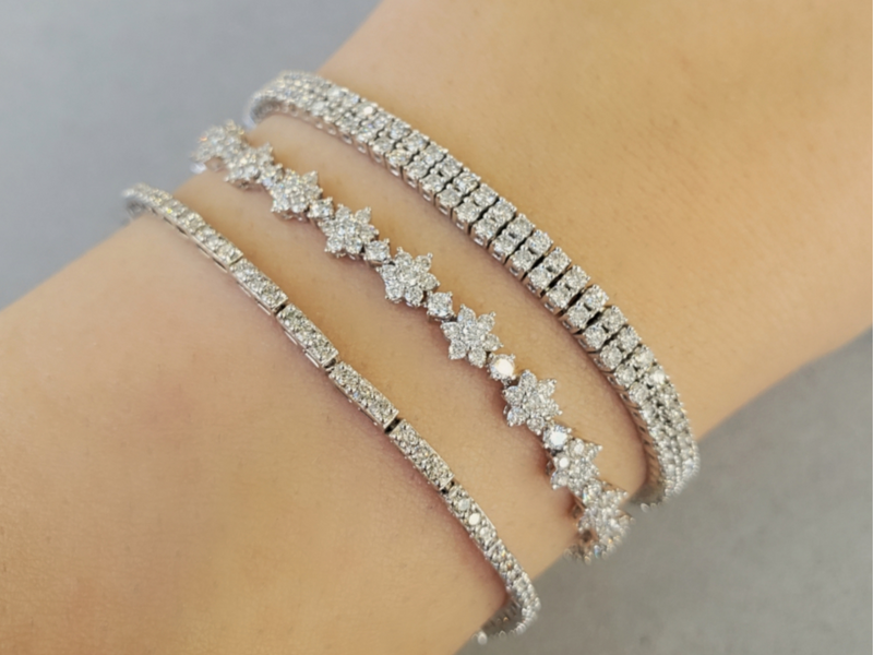 Floral Diamond Tennis Bracelet