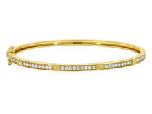 Load image into Gallery viewer, Gold &amp; Diamond Bangle with Rockstuds Accents
