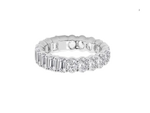 Load image into Gallery viewer, Half Emerald Half Oval Eternity Band
