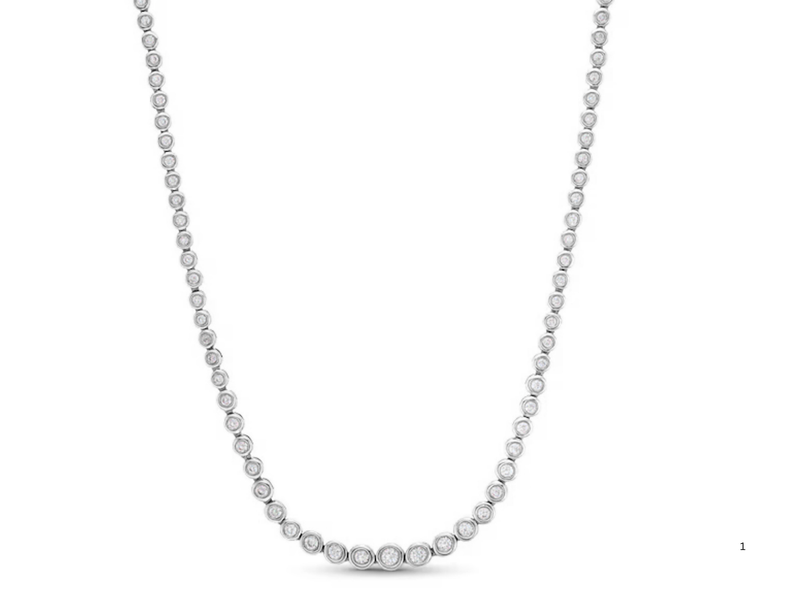 LAB Graduated Round Bezel Tennis Necklace