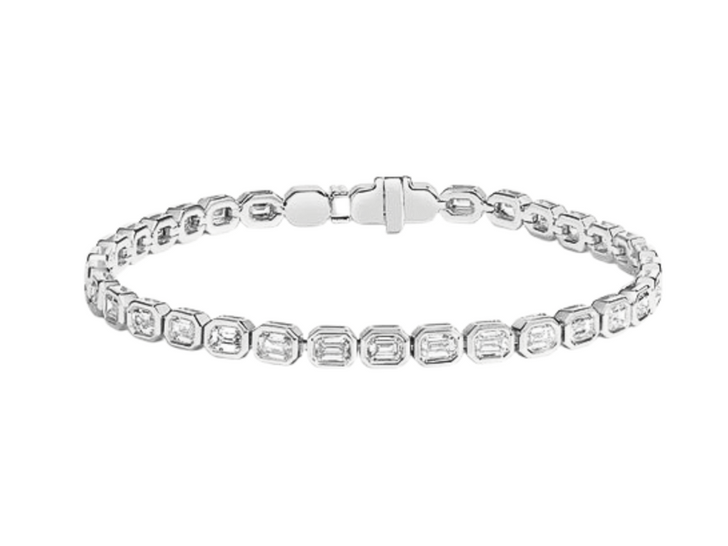 LAB Emerald East-West Bezel Tennis Bracelet