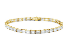 Load image into Gallery viewer, LAB Emerald-Cut Diamond Tennis Bracelet
