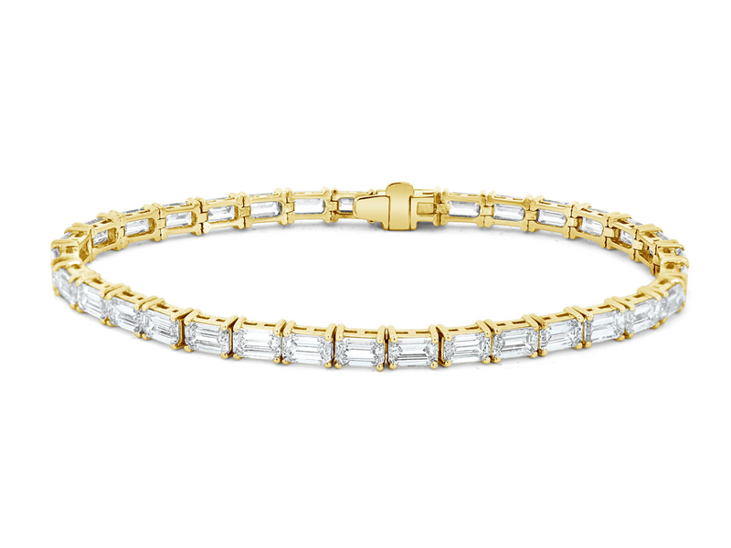 LAB Emerald-Cut Diamond Tennis Bracelet